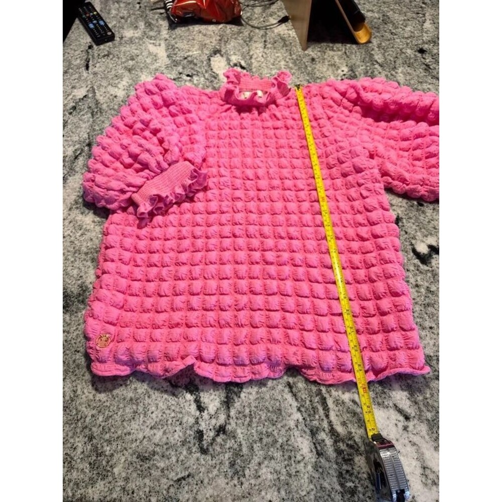 Simply Southern bubble hot pink top
